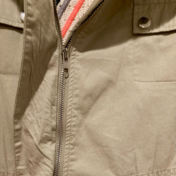 Blu Pepper Lightweight Drawstring Crochet Back Jacket, Sz S, Tan - Picture 4 of 11